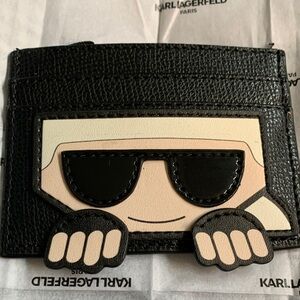 Karl Lagerfeld Black and Cream Card Holder